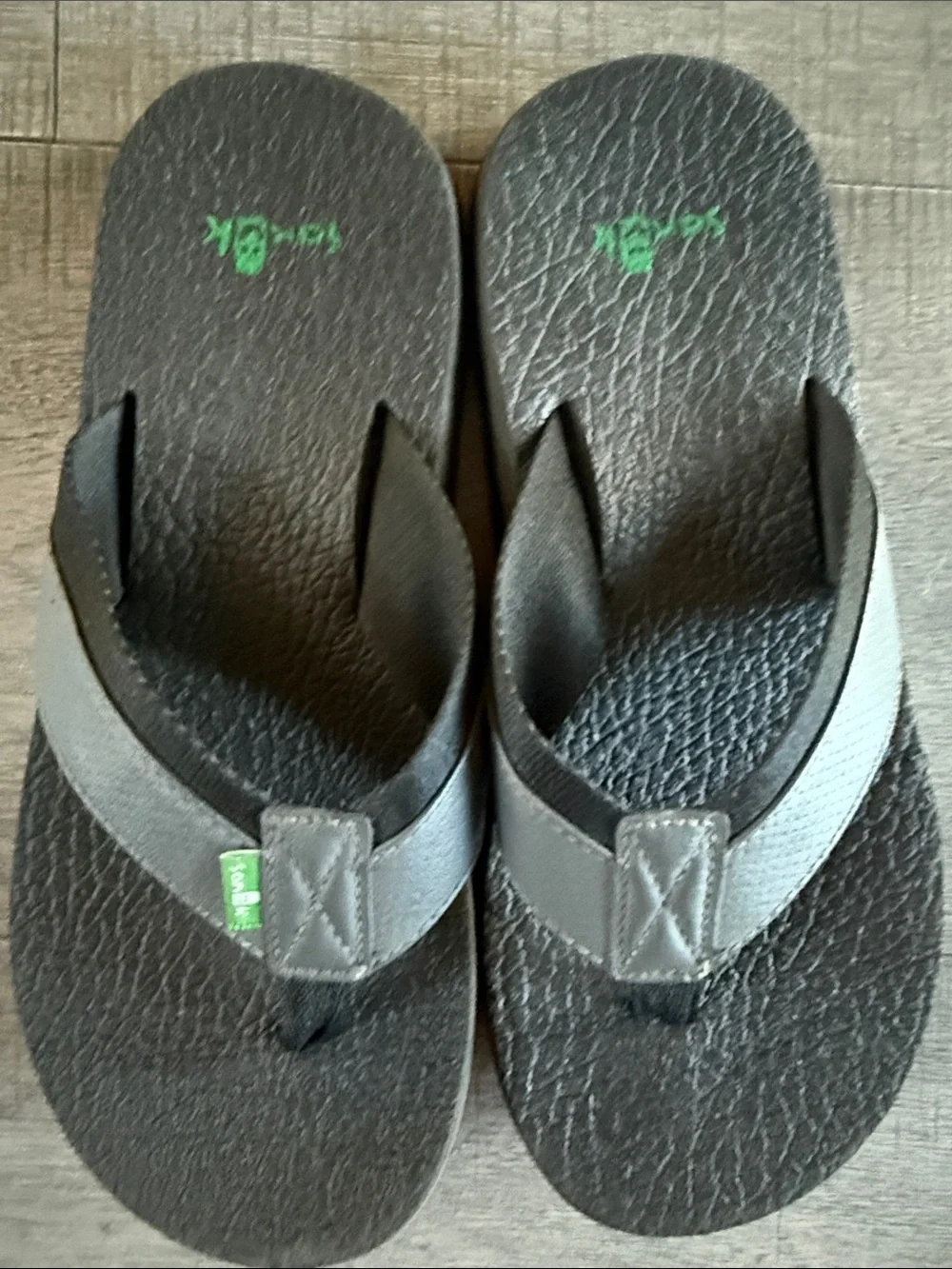 Sanuk Men's Flip Flops Thong Sandals Size 7 Grey Color